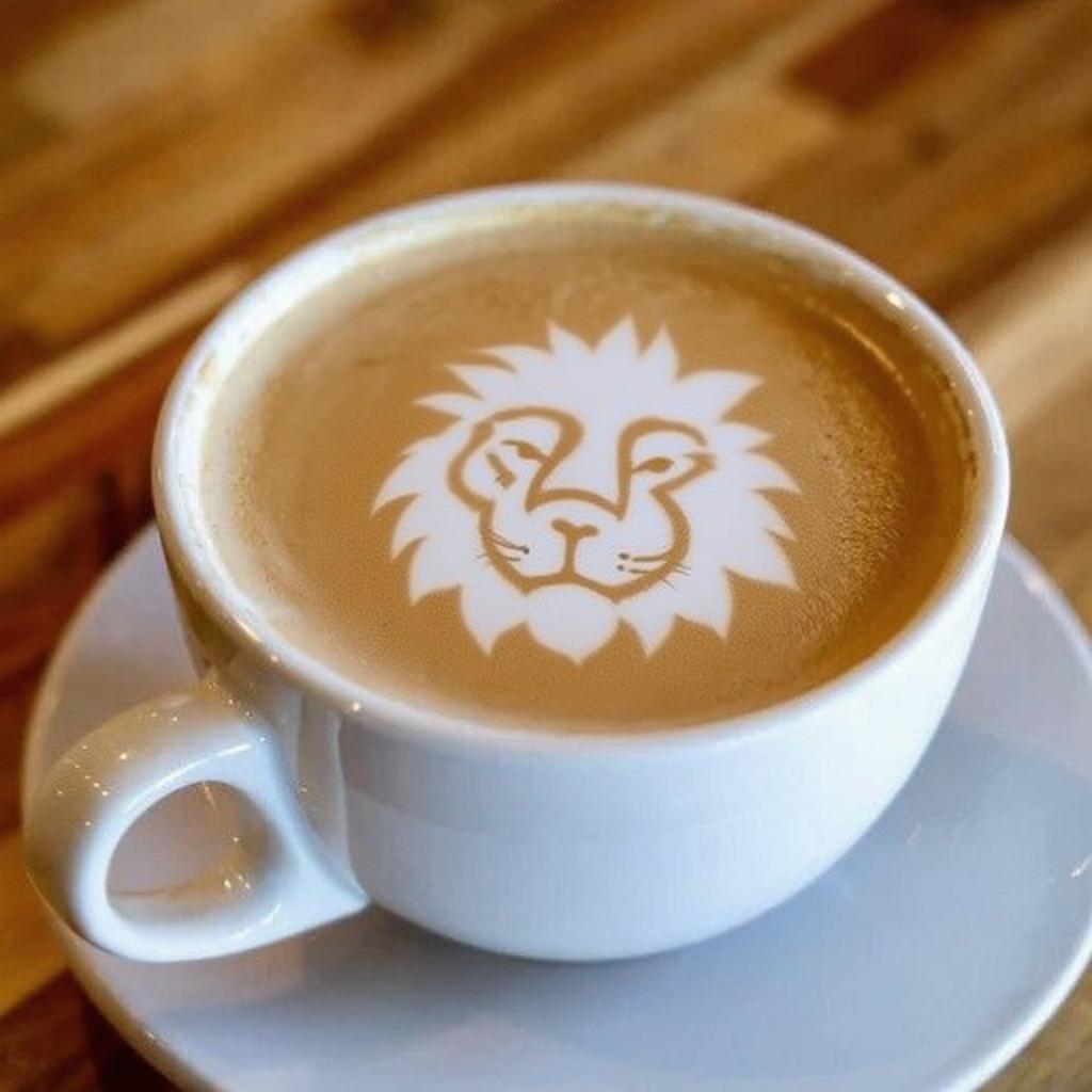 BiFM edit changing tulip latte art to lion.