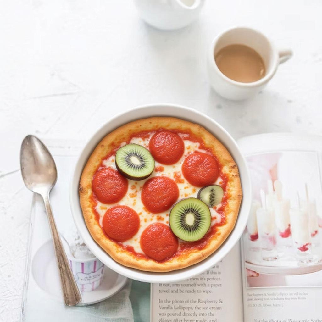 BiFM edit changing fruits to pizza.